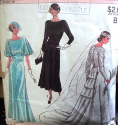 9560  Simplicity 1928 RETRO BRIDES/ MAID DRESS, TRAIN, MIDRIFF DRESS PATTERN 8-22 2 sizes choice Uncut